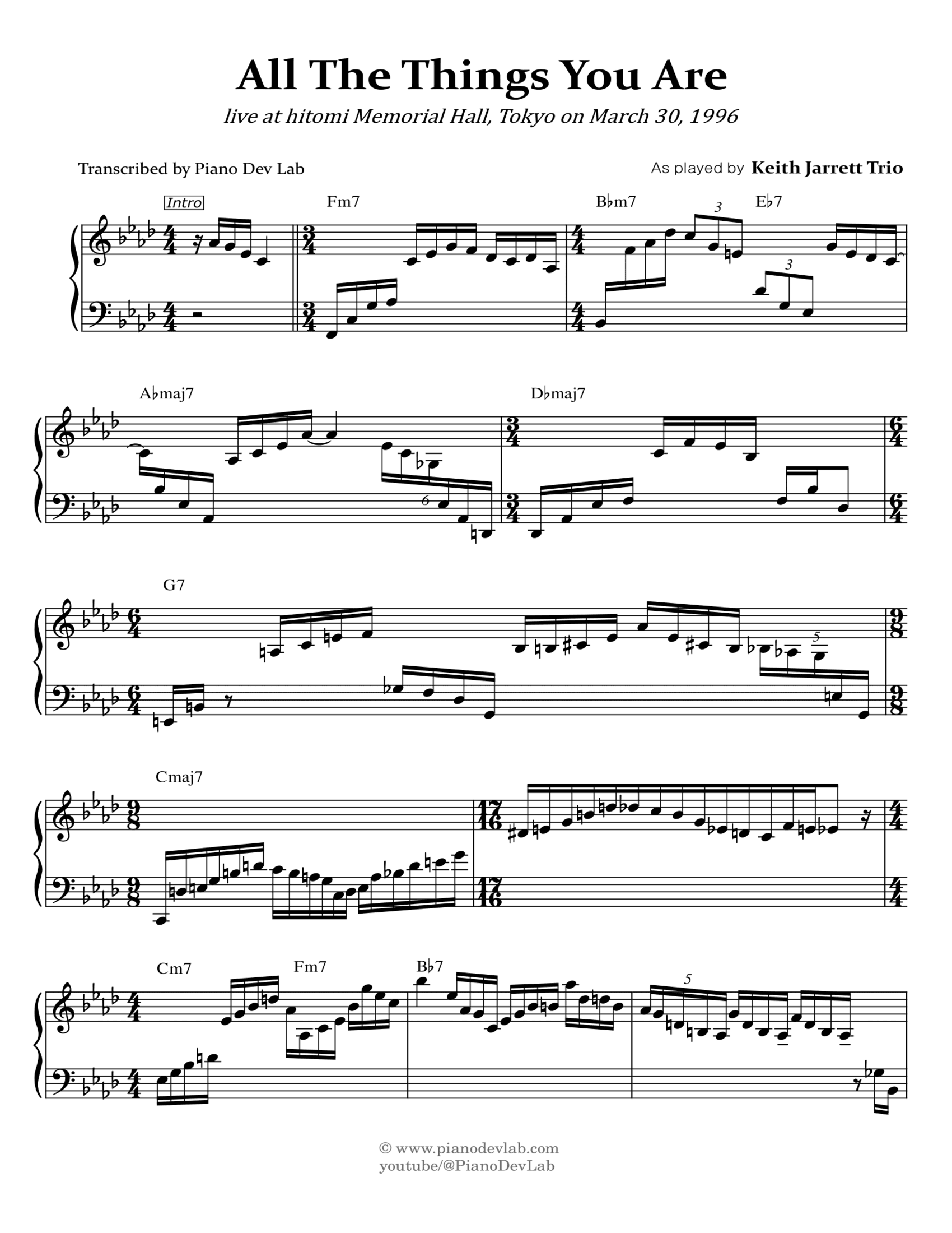 All The Things You Are by Keith Jarrett Trio