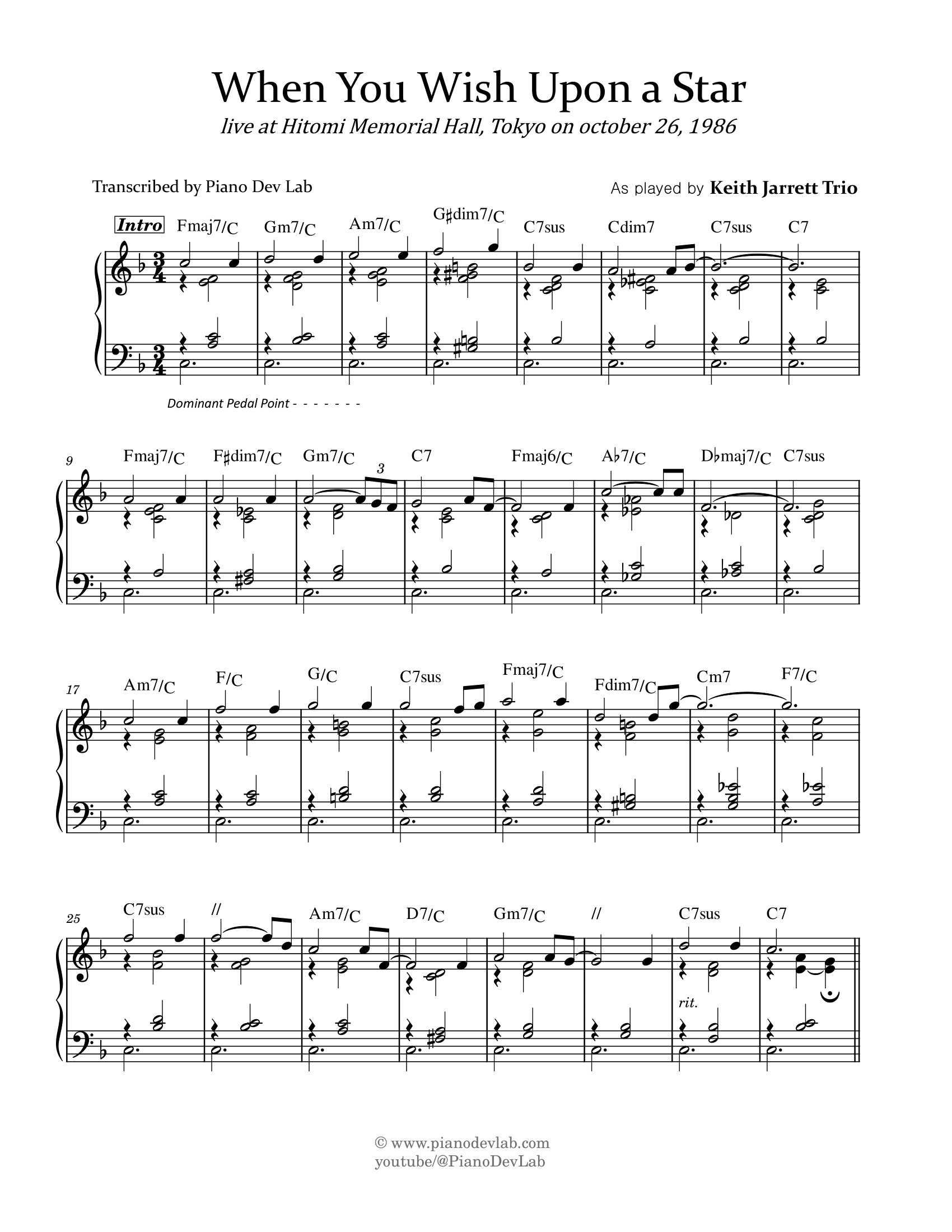 When You Wish Upon a Star by Keith Jarrett Trio